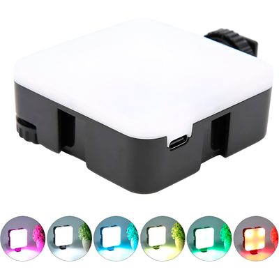 Mini Luz LED Portátil RGB para Fotos e Vídeos – Ajuste de Cor e Intensidade Vídeo Câmera Lâmpada