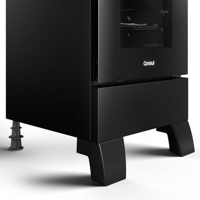 Fogão a Gás 4 Bocas com Mesa Esmaltada Preto CFO4ZAE Consul Preto / Bivolt