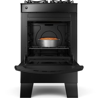Fogão a Gás CFO4VCE 4 Bocas com Mesa de Vidro, Preto Consul Preto / Bivolt