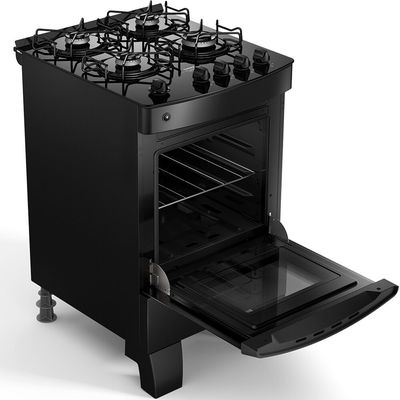 Fogão a Gás CFO4VCE 4 Bocas com Mesa de Vidro, Preto Consul Preto / Bivolt