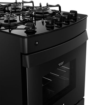 Fogão a Gás CFO4VCE 4 Bocas com Mesa de Vidro, Preto Consul Preto / Bivolt