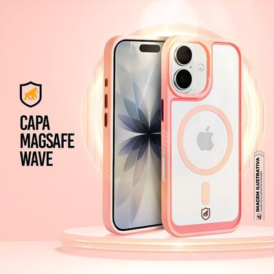 Capa para iPhone 17 - Magsafe Wave Transparente - Rosa - Gshield