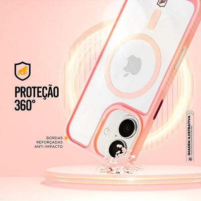 Capa para iPhone 17 - Magsafe Wave Transparente - Rosa - Gshield
