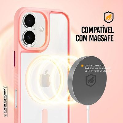 Capa para iPhone 17 - Magsafe Wave Transparente - Rosa - Gshield