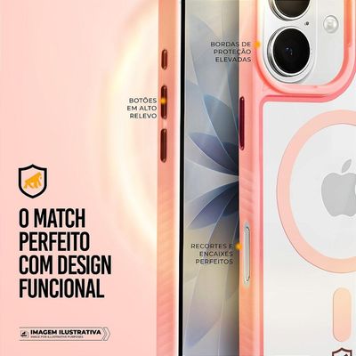 Capa para iPhone 17 - Magsafe Wave Transparente - Rosa - Gshield