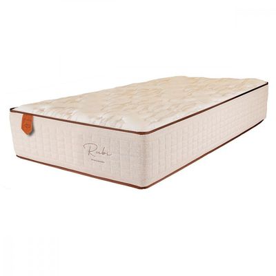 Colchão De Solteiro Rubi 88x188x32cm Mola Ensacada Prorelax Bege Com Branco