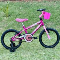 Bicicleta Aro 16 Infantil Feminina Stone Rosa Com Rodinha Pink Com Rosa