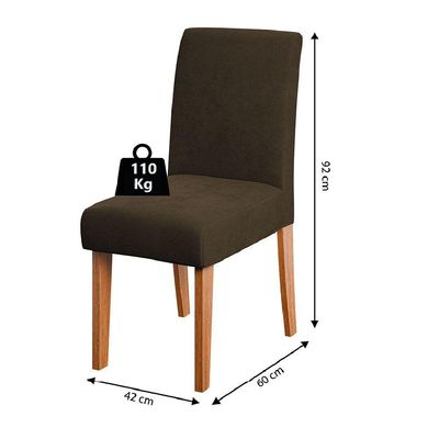 Conjunto De Mesa Sala De Jantar Tampo Com Vidro Grécia 6 Cadeiras Trieste Dobuê Madeirado/chocolate
