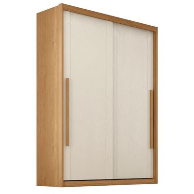 Guarda Roupas Casal 2 Portas De Correr 3 Gavetas 100% Mdf Ravena Madeirado / Areia