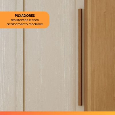 Guarda Roupas Casal 2 Portas De Correr 6 Gavetas Firenze Madeirado / Areia