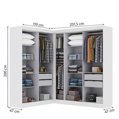 Quarto Modulado De Canto Madrid Com 9 Portas Maxel