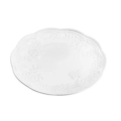 Jogo 4 Pratos Raso Porcelana New Bone Butterfly 26,5cm Lyor Branco