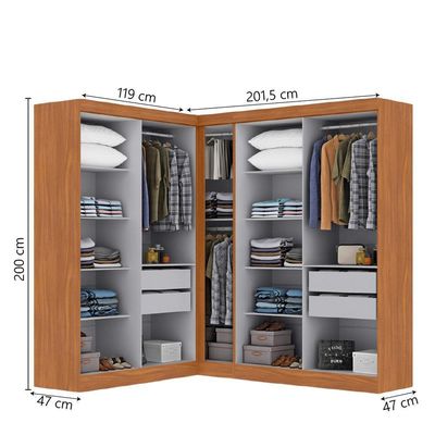 Quarto Modulado De Canto Madrid Com 9 Portas Maxel