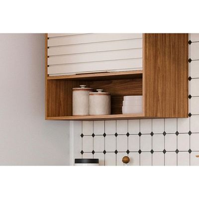Cozinha Completa Esplêndida 7 Peças (4Aéreos+2Balcões+1TorreQuente) C7P183 Cinamomo/Titanium - MGM