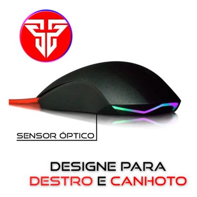 Atacado 5 Mouse Gamer Rbg 2400dpi Cabo Trançado Resistente