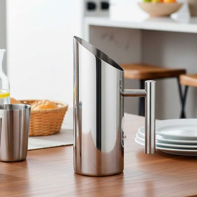 Jarra de Suco e Canudo Curvo Escova Aço Inox Bar Bebidas