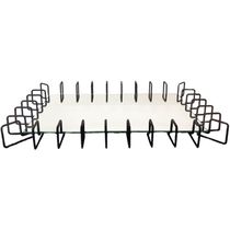 Bandeja Decorativa Espelhada 52x37x5cm Preto Fosco Aparador Centro de Mesa Anfield Atari