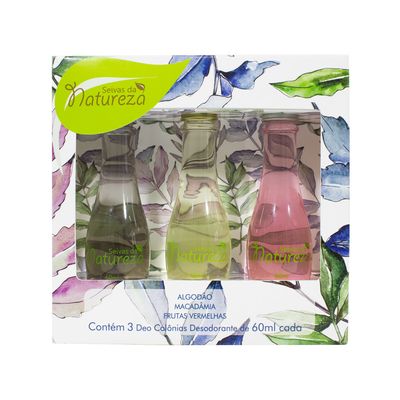 Kit com 3 Deo Colonias - Seivas da Natureza 60ml cada