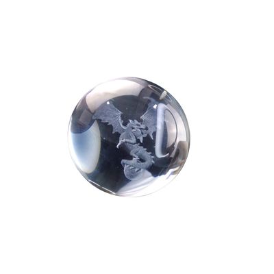 Luminária Abajur Globo Dragão LED USB Enfeite Decorativo Esfera de Vidro 3D Base de Madeira