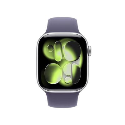 Apple Watch Series 11 (GPS 42mm) Prateado Pulseira Esportiva Roxo-Névoa