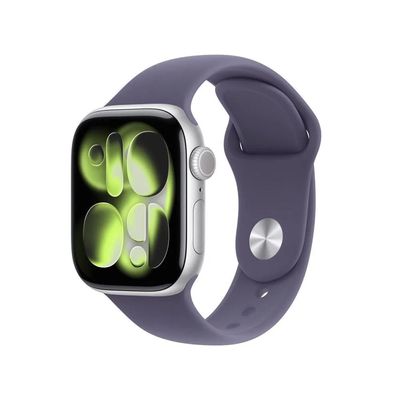 Apple Watch Series 11 (GPS 42mm) Prateado Pulseira Esportiva Roxo-Névoa