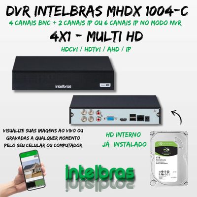 Kit 1 Câmera Segurança FullColor Visão Noturna Colorida 1080p 2.8mm Dvr Intelbras 1tb