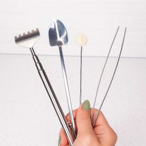 Ferramenta Jardinagem Inox Pa Ancinho Pinça Mini Jardim 4un