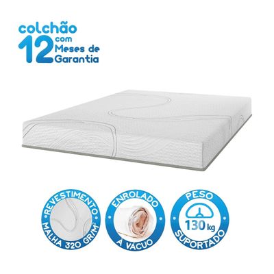 Colchão Casal Bartira Volare 17x138x188cm D33 Espuma Malha Branco