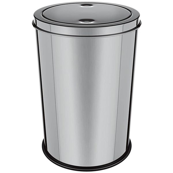 Lixeira Euro Design com Tampa Basculante Inox - 12L