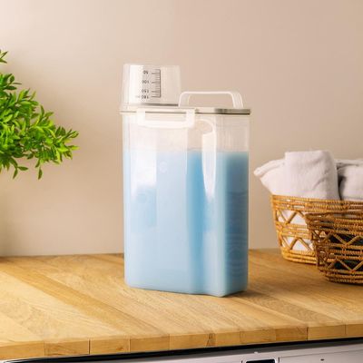 Pote Hermético Plástico Lyor My Box 2,5L Multiuso com Tampa Vedada e Copo Medidor Transparente