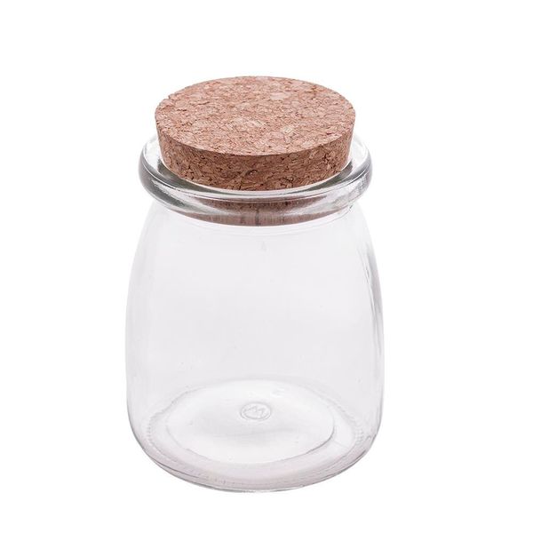 Pote de Vidro Lyor 190ml com Tampa de Rolha Removível e Design Charmoso Transparente