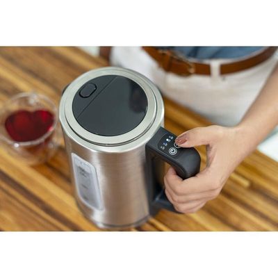 Chaleira Elétrica Black+Decker KEPG Gourmand Gris 1,7L Seletor de Temperatura LED Azul Inox Inox / 220