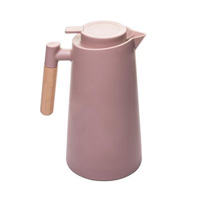 Garrafa Térmica Lyor Escandinávia 1L Nude Cabo de Madeira Design Moderno Rosa