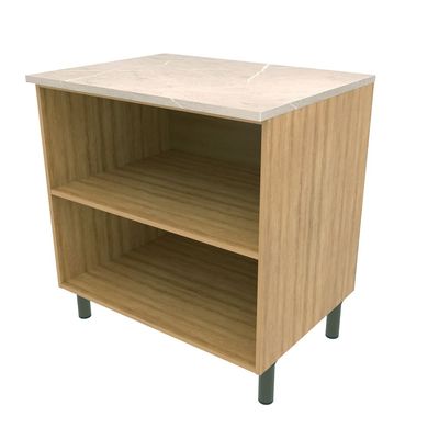 Balcão Bartira Cristal em MDP com 2 Portas e 1 Prateleira, 80,1 cm de largura - Lâmina de Mel/Azul Royal