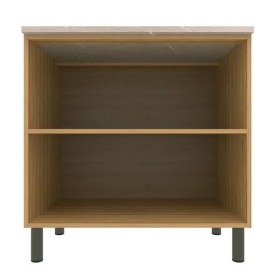 Balcão Bartira Cristal em MDP com 2 Portas e 1 Prateleira, 80,1 cm de largura - Lâmina de Mel/Azul Royal