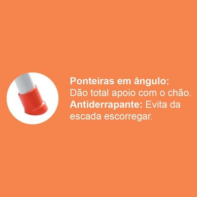 Escada Doméstica Utimil Maxiutil 5 Degraus  Branca