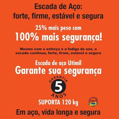 Escada Doméstica Utimil Maxiutil 2 Degraus - Branca