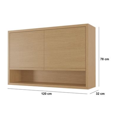 Armário Aéreo Nesher Condessa em MDF com 2 Portas e 1 Prateleira - 120cm de largura