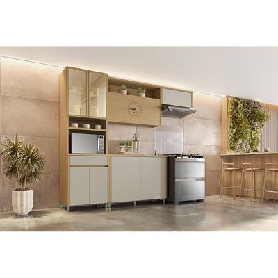 Balcão Nesher Condessa com 2 Portas e 1 Prateleira - 120cm de largura - Carvalho/Greige