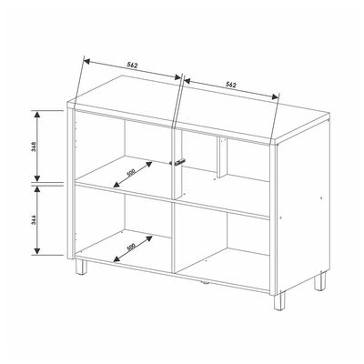 Balcão Nesher Condessa com 2 Portas e 1 Prateleira - 120cm de largura - Carvalho/Greige