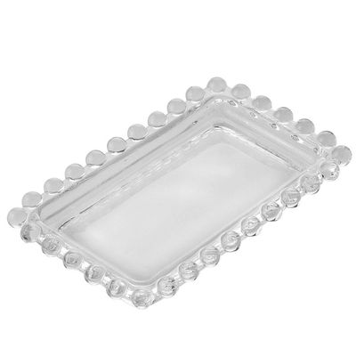 Manteigueira Wolff Pearl em Cristal com Tampa Transparente - 7 x 11 cm