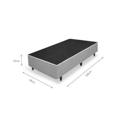 Base Box para Colchão de Solteiro MGA Itaflex Universal 25x88x188cm - Cinza