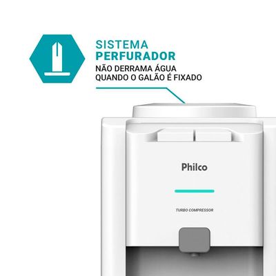 Bebedouro de Água Philco PBE80A com Sistema Eletrônico e Gás Refrigerante R600a - Branco Branco / 110