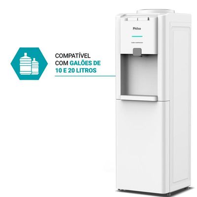 Bebedouro de Água Philco PBE80A com Sistema Eletrônico e Gás Refrigerante R600a - Branco Branco / 110