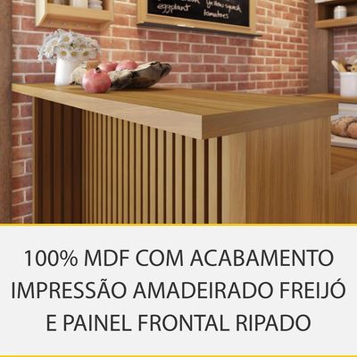 Painel de Ilha Nesher em MDF 15mm - 120cm de largura  Freijó