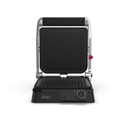 Grill Elétrico Multiuso Oster OGRL610 2em1 1600W Chapa Antiaderente Controle de Temperatura Preto,Inox / 110