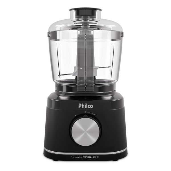 Processador de Alimentos Philco PMN04A 420W 500ml Trava de Segurança Preto Preto / 110