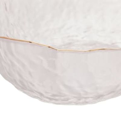 Bowl de Cristal Wolff Taj Martelado com Borda Dourada  8x17cm (AxP)