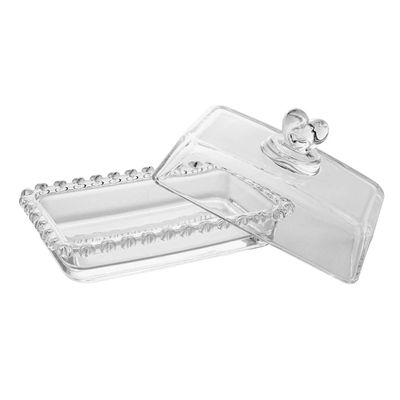 Manteigueira de Cristal Lyor com Tampa Coração - 17x10,5x10cm