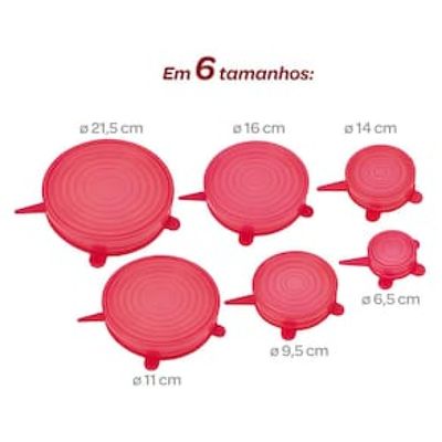 Conjunto de Tampas Euro Home em Silicone - 6 Tampas